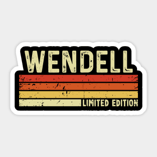 Wendell Name Vintage Retro Limited Edition Gift Sticker